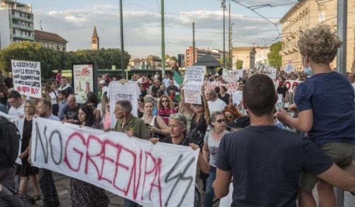 Corteo No Green Pass a Torino