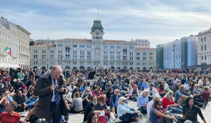 Manifestazione no pass a Trieste