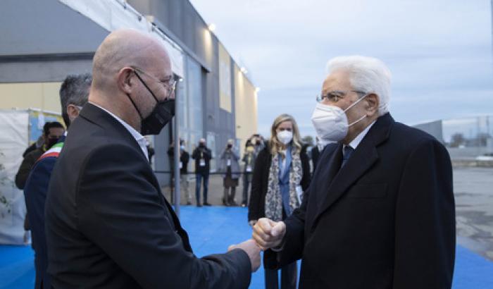 Stefano Bonaccini e Sergio Mattarella