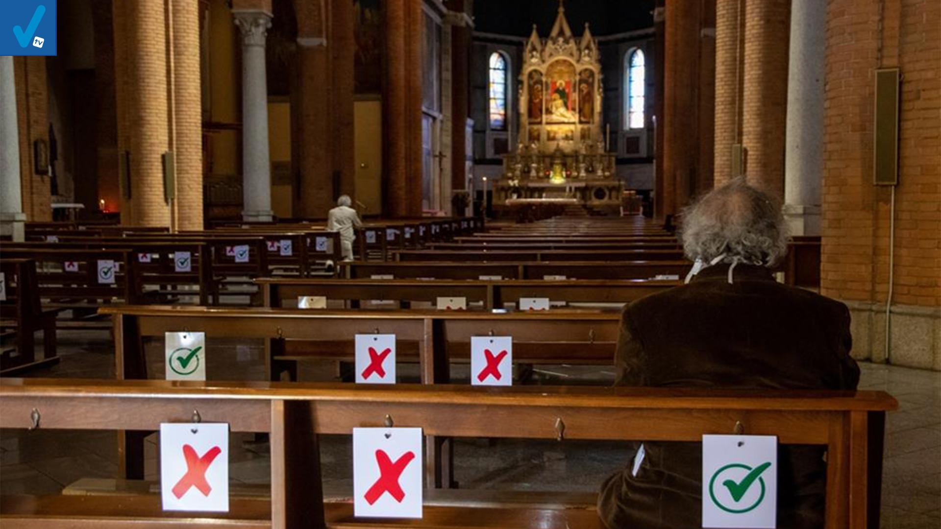Le linee Cei contro il covid: "Mascherine Ffp2 in chiesa, distanziamento tra i banchi e acquasantiere vuote" Le linee Cei contro il covid: "Mascherine Ffp2 in chiesa, distanziamento tra i banchi e acquasantiere vuote"