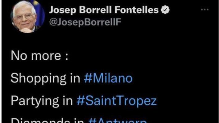 Borrell e il tweet sulle sanzioni alla Russia (poi cancellato): "Niente più shopping a Milano"