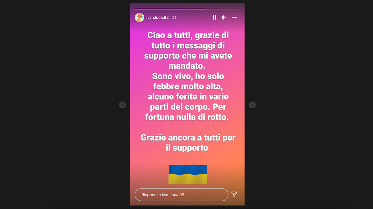 storia-instagram-vavassori Ucraina, Ivan Luca Vavassori su Instagram: "Febbre alta ma sto bene, grazie a tutti"