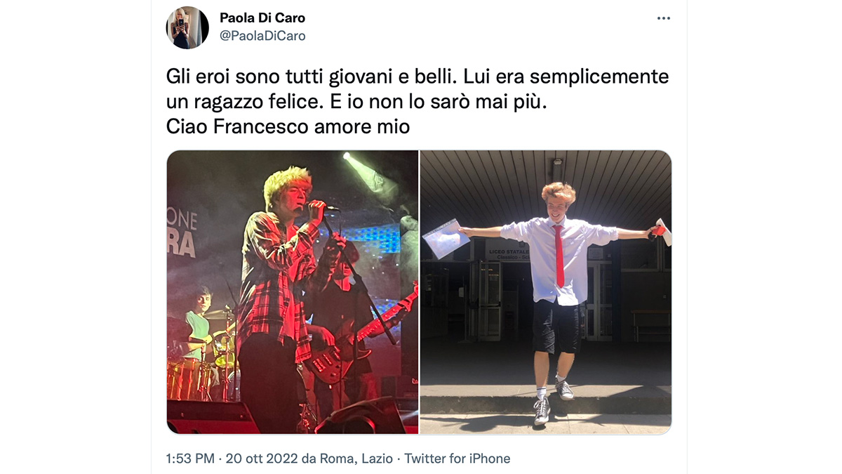 Pedone investito a Roma, il 18enne camminava sul marciapiede: era il figlio di due giornalisti del Corriere della Sera