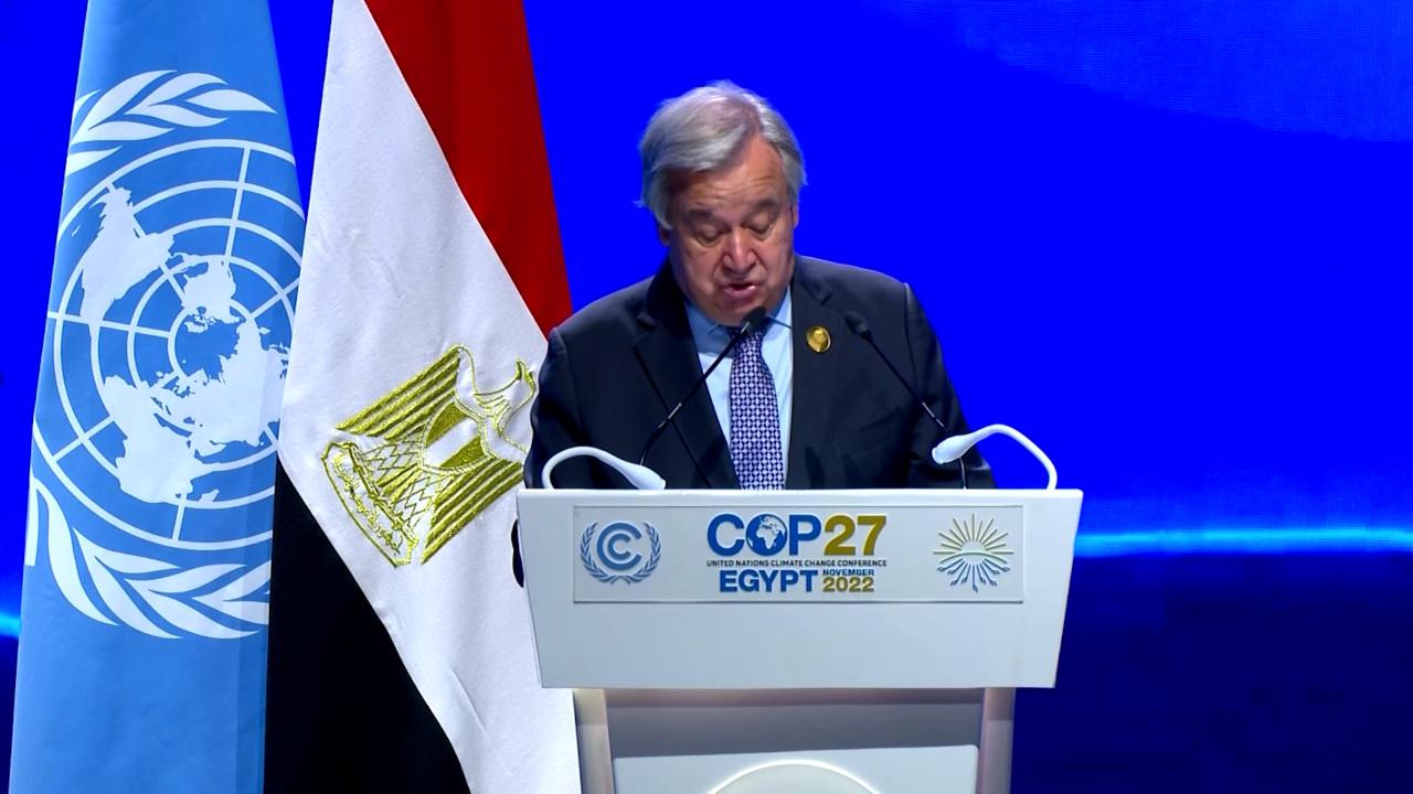 Cop27, l'appello di Guterres: "L'orologio del clima sta ticchettando, agire alla svelta"