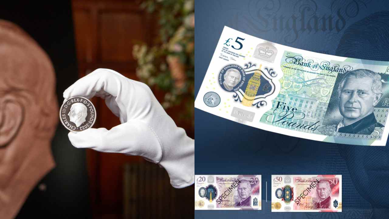 La Banca d'Inghilterra ha svelate le nuove banconote con il volto di Re Carlo III