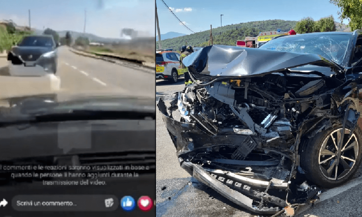 Schianto ad Alatri in diretta Fb, l'uomo al volante positivo all'alcol test: in ospedale la bimba di 7 anni