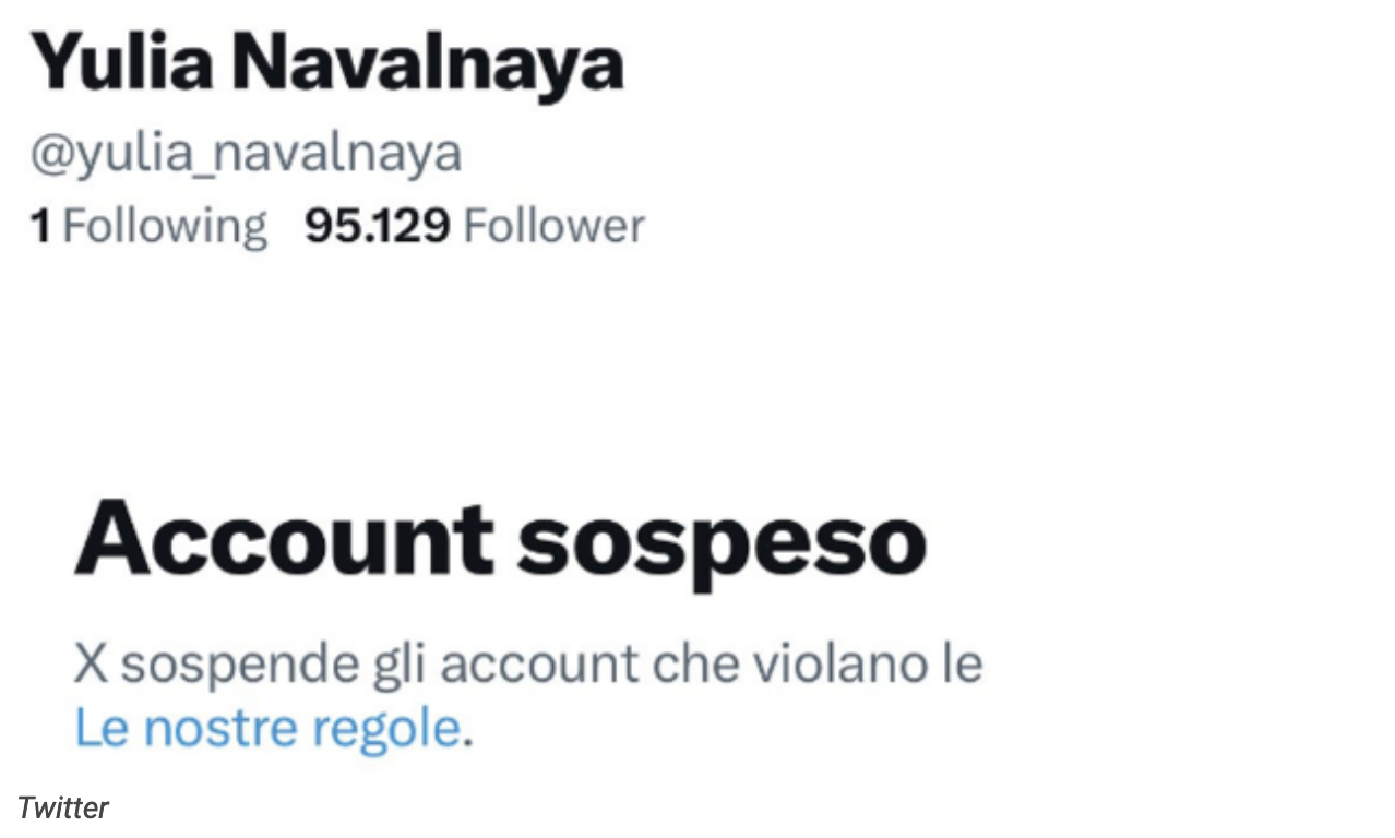 Yulia Navalnaya: dopo la denuncia a Putin il suo account sospeso (e poi riattivato) dalla piattaforma X