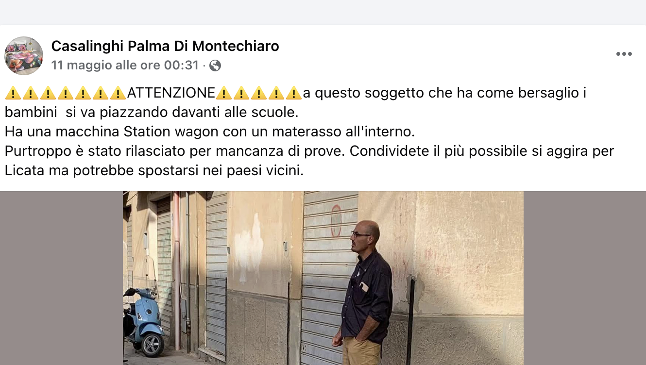 Foglio di via per un uomo solo: la gogna social lo trasforma in "mostro" a Licata