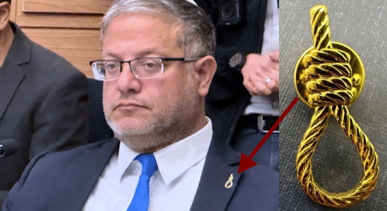 I simboli non sono ornamenti: la spilla sul bavero di Ben-Gvir è un cappio da boia intorno alla solidarietà