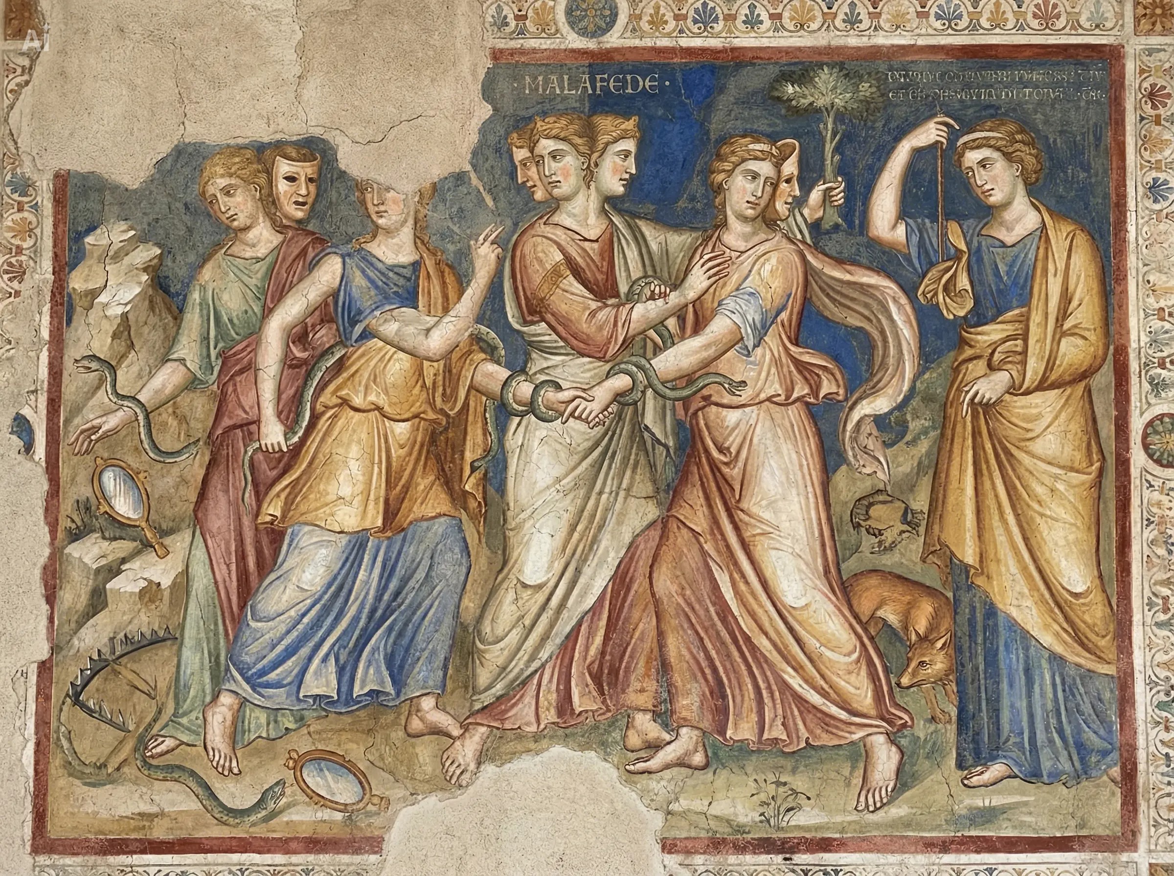 Affresco Malfede (1) L’episodio del cieco e la maladefe di chi per i suoi nefasti fini nega l'evidenza e torce la realtà