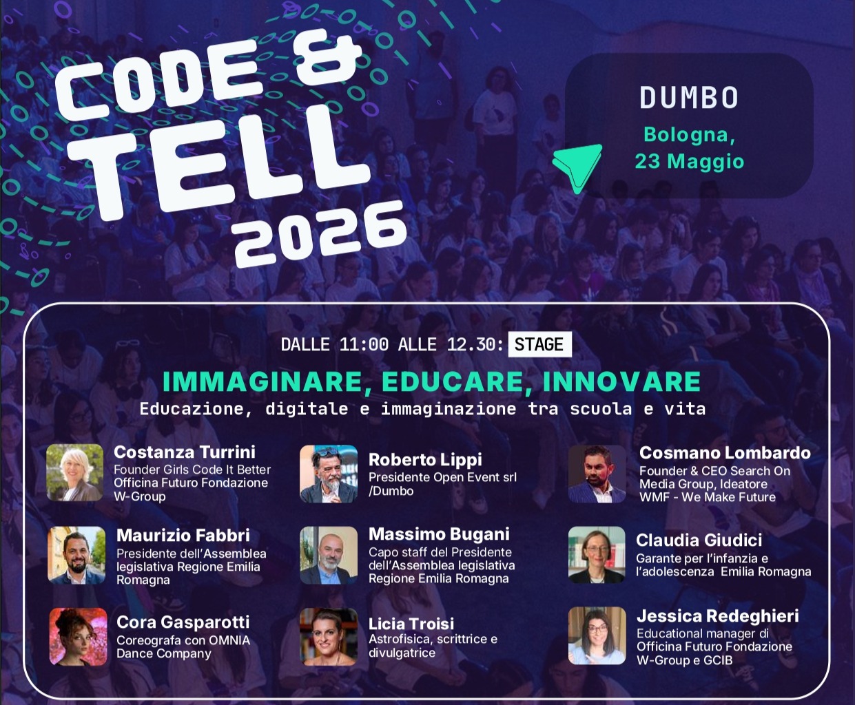 CODE-TELL-GCIB-2026-1-1 A Bologna il "Code&Tell 2026", dedicato alle ragazze del digitale